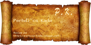 Perhócs Kada névjegykártya